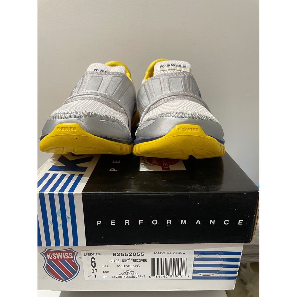 K-Swiss Blade-Light Recover Womens 6 Silver Yellow Blue Slip On Sneakers‎